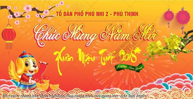 file vector phong san khau backdrop chuc mung nam moi mung tan xuan moi
